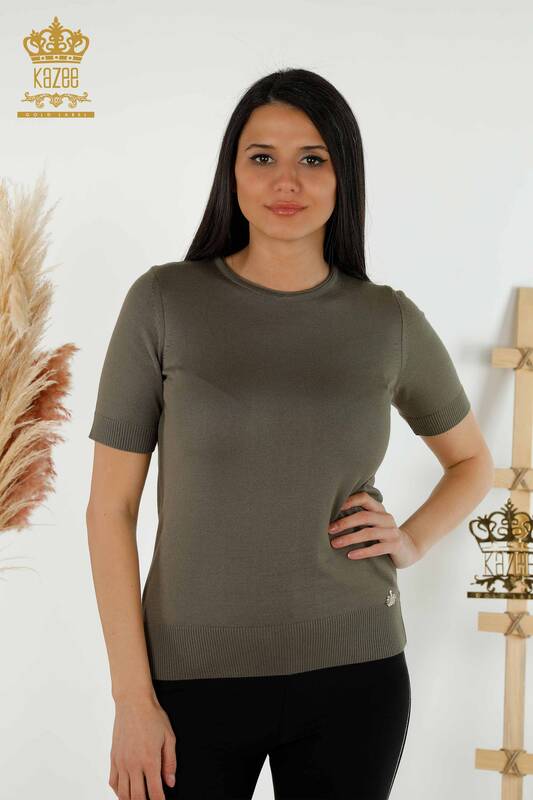 Wholesale Women's Knitwear Sweater - American Model - Khaki - 15943 | KAZEE