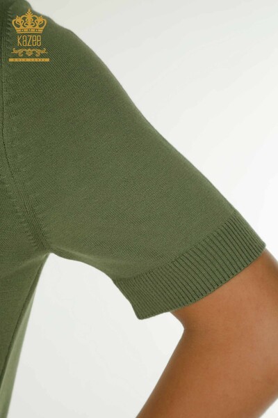 Wholesale Women's Knitwear Sweater American Model Khaki - 30335 | KAZEE - Thumbnail