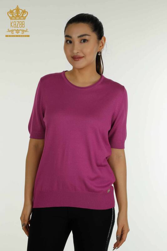 Wholesale Women's Knitwear Sweater American Model Lilac - 15943 | KAZEE
