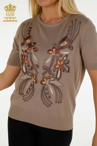 Wholesale Women's Knitwear Sweater American Model Mink - 16847 | KAZEE - Thumbnail
