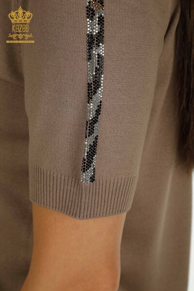Wholesale Women's Knitwear Sweater American Model Mink - 30753 | KAZEE - Thumbnail