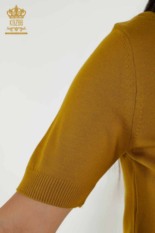 Wholesale Women's Knitwear Sweater - American Model - Mustard - 15943 | KAZEE