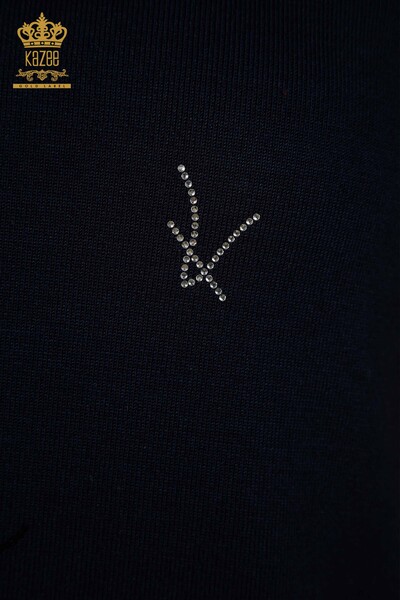 Wholesale Women's Knitwear Sweater American Model Navy Blue - 30335 | KAZEE - Thumbnail