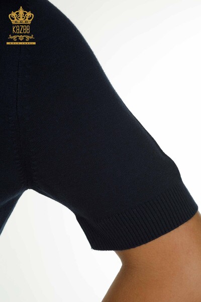 Wholesale Women's Knitwear Sweater American Model Navy Blue - 30335 | KAZEE - Thumbnail