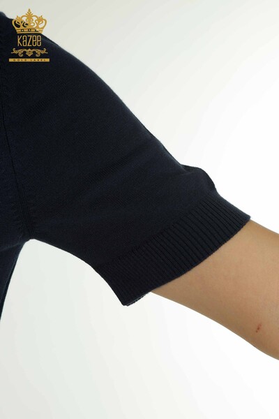 Wholesale Women's Knitwear Sweater American Model Navy Blue - 30686 | KAZEE - Thumbnail