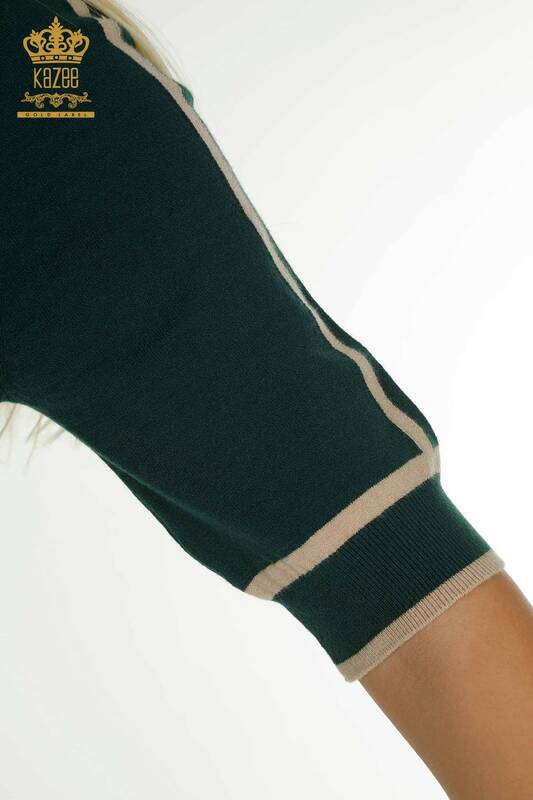 Wholesale Women's Knitwear Sweater American Model Dark Green - 30790 | KAZEE