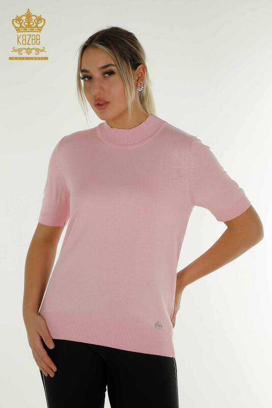 Wholesale Women's Knitwear Sweater American Model Pink - 14541 | KAZEE