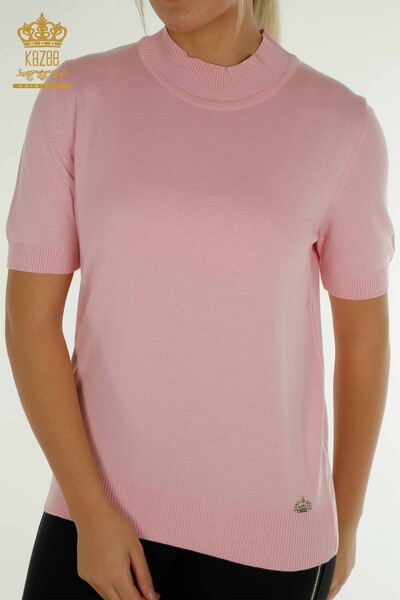 Wholesale Women's Knitwear Sweater American Model Pink - 14541 | KAZEE - Thumbnail