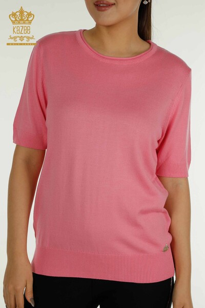 Wholesale Women's Knitwear Sweater American Model Pink - 15943 | KAZEE - Thumbnail