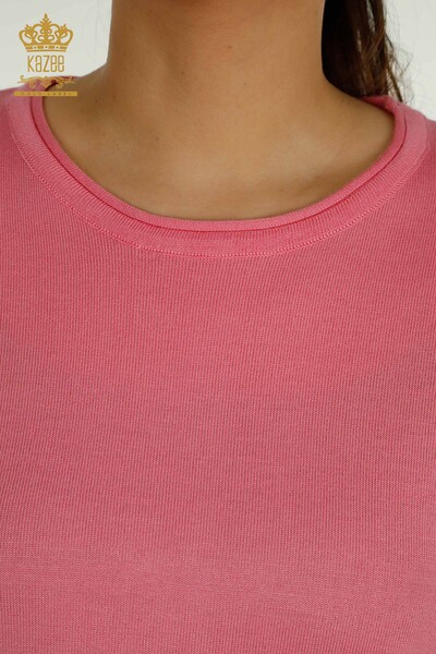 Wholesale Women's Knitwear Sweater American Model Pink - 15943 | KAZEE - Thumbnail