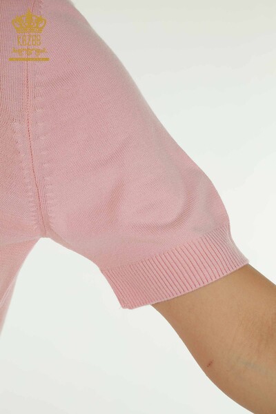 Wholesale Women's Knitwear Sweater American Model Pink - 30649 | KAZEE - Thumbnail