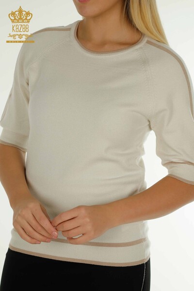 Wholesale Women's Knitwear Sweater American Model Stone - 30790 | KAZEE - Thumbnail