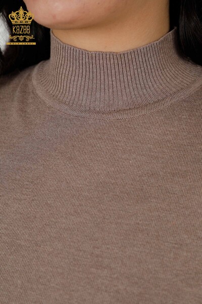 Wholesale Women's Knitwear Sweater American Model Beige - 14541 | KAZEE - Thumbnail