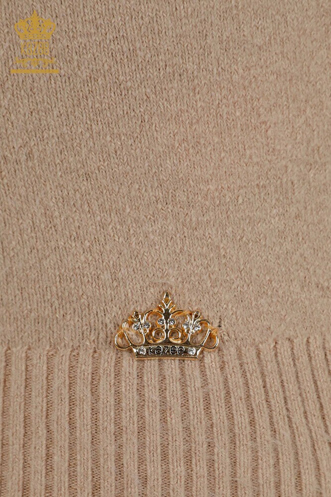 Wholesale Women's Knitwear Sweater Angora Basic Beige - 18921 | KAZEE - 6