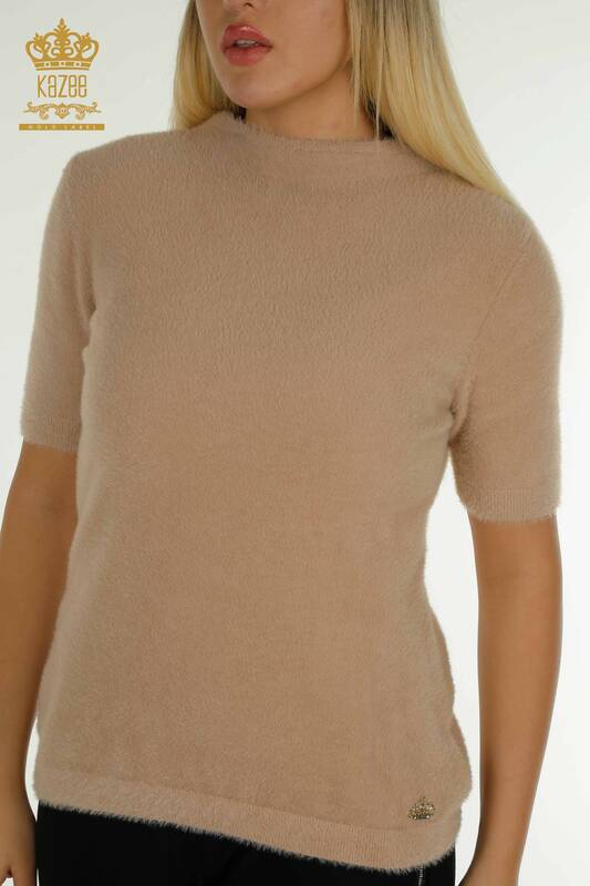 Wholesale Women's Knitwear Sweater Angora Basic Beige - 30610 | KAZEE