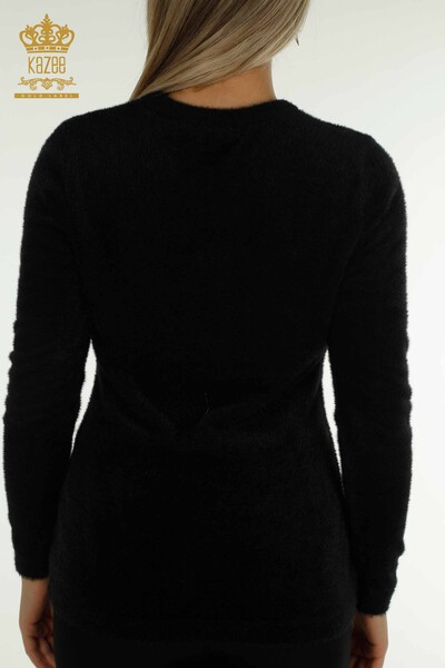 Wholesale Women's Knitwear Sweater Angora Basic Black - 30490 | KAZEE - Thumbnail