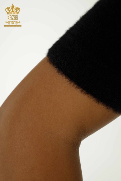 Wholesale Women's Knitwear Sweater Angora Basic Black - 30610 | KAZEE - Thumbnail