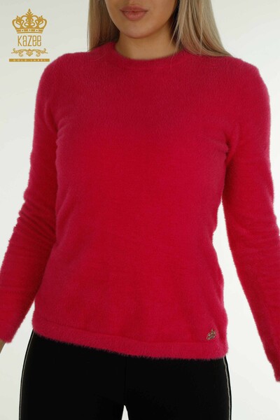 Wholesale Women's Knitwear Sweater Angora Basic Fuchsia - 30490 | KAZEE - 2