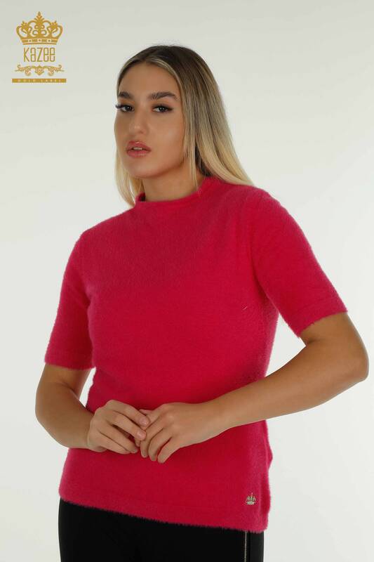 Wholesale Women's Knitwear Sweater Angora Basic Fuchsia - 30610 | KAZEE