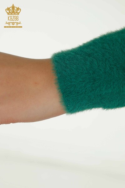 Wholesale Women's Knitwear Sweater Angora Basic Green - 30490 | KAZEE - 6
