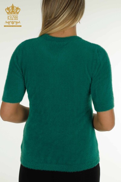 Wholesale Women's Knitwear Sweater Angora Basic Green - 30589 | KAZEE - Thumbnail