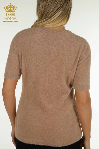 Wholesale Women's Knitwear Sweater Angora Basic Mink - 30589 | KAZEE - Thumbnail