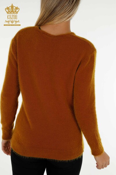 Wholesale Women's Knitwear Sweater Angora Basic Mustard - 18921 | KAZEE - Thumbnail
