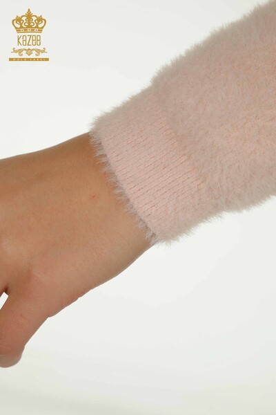 Wholesale Women's Knitwear Sweater Angora Basic Powder - 30490 | KAZEE - Thumbnail