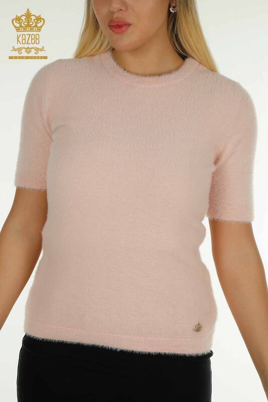 Wholesale Women's Knitwear Sweater Angora Basic Powder - 30589 | KAZEE