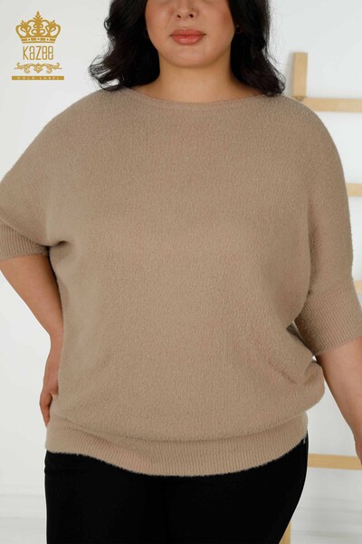 Wholesale Women's Knitwear Sweater - Angora - Beige - 30293 | KAZEE - Thumbnail