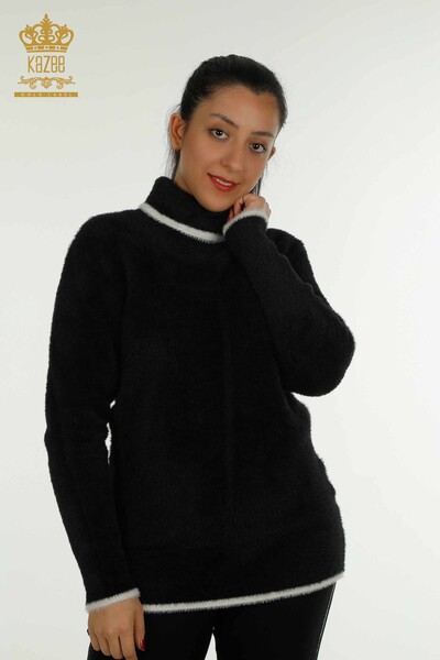 Wholesale Women's Knitwear Sweater Angora Black - 30646 | KAZEE - Thumbnail