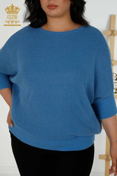 Wholesale Women's Knitwear Sweater - Angora - Blue - 30293 | KAZEE - Thumbnail