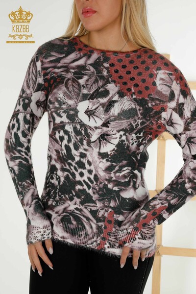 Wholesale Women's Knitwear Sweater Angora Brown - 16000 | KAZEE - Thumbnail