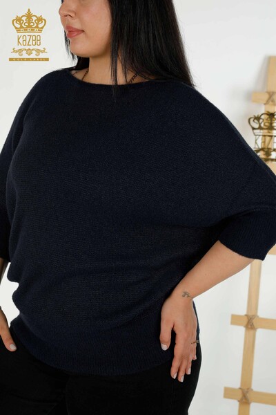 Wholesale Women's Knitwear Sweater Angora Navy Blue - 30293 | KAZEE - Thumbnail