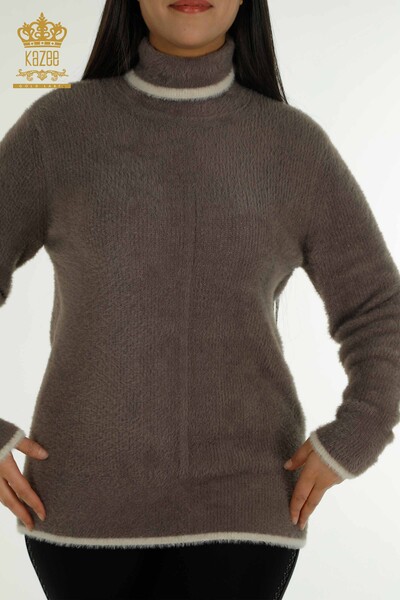 Wholesale Women's Knitwear Sweater Angora Dark Mink - 30646 | KAZEE - Thumbnail