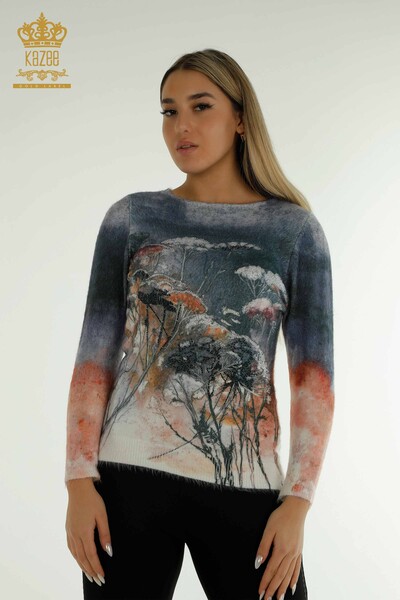 Wholesale Women's Knitwear Sweater Angora Digital - 40024 | KAZEE - Thumbnail
