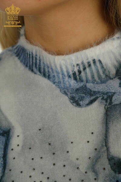 Wholesale Women's Knitwear Sweater Angora Digital - 40025 | KAZEE - Thumbnail