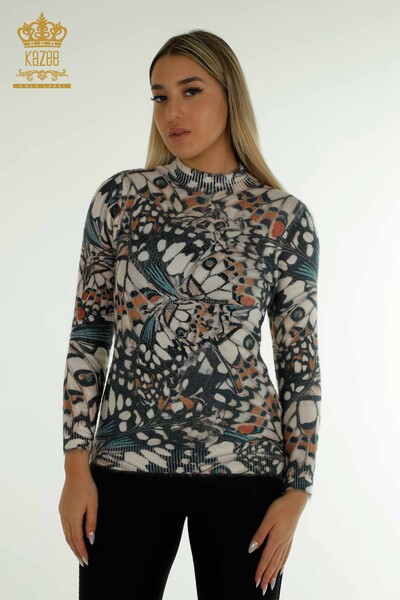 Wholesale Women's Knitwear Sweater Angora Digital - 40034 | KAZEE