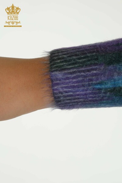 Wholesale Women's Knitwear Sweater Angora Digital Printed - 40039 | KAZEE - Thumbnail