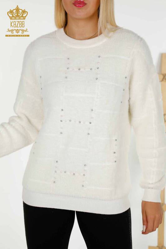 Wholesale Women's Knitwear Sweater - Angora - Ecru - 30209 | KAZEE