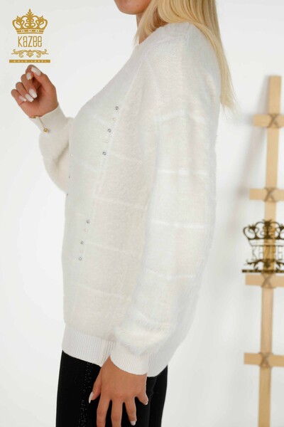 Wholesale Women's Knitwear Sweater - Angora - Ecru - 30209 | KAZEE - Thumbnail