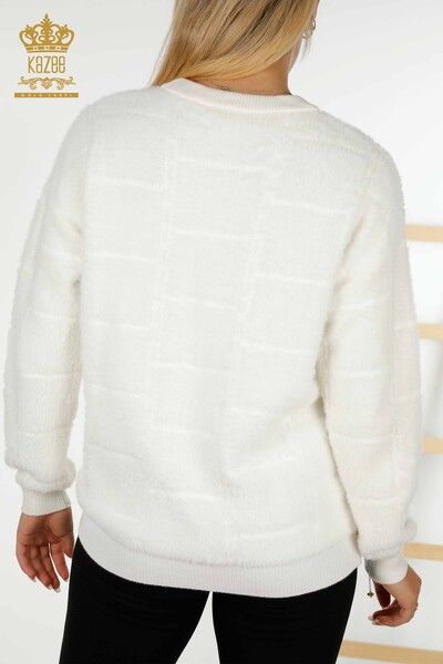 Wholesale Women's Knitwear Sweater - Angora - Ecru - 30209 | KAZEE - Thumbnail