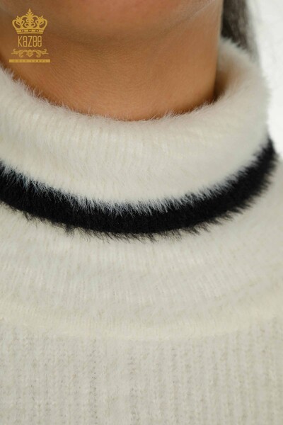 Wholesale Women's Knitwear Sweater Angora Ecru - 30646 | KAZEE - Thumbnail (2)