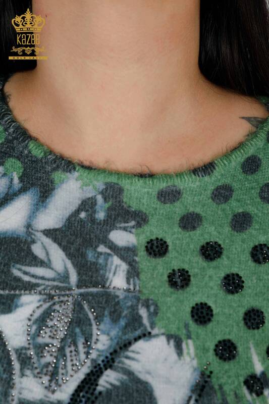 Wholesale Women's Knitwear Sweater Angora Green - 16000 | KAZEE