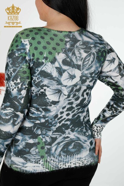 Wholesale Women's Knitwear Sweater Angora Green - 16000 | KAZEE - Thumbnail