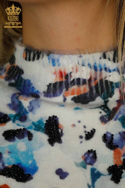 Wholesale Women's Knitwear Sweater Angora Long Sleeve Digital - 40045 | KAZEE - Thumbnail