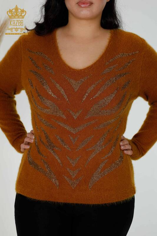 Wholesale Women's Knitwear Sweater Angora Mustard - 16994 | KAZEE