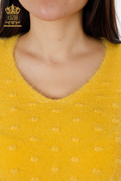 Wholesale Women's Knitwear Sweater Angora Mustard - 18474 | KAZEE - Thumbnail