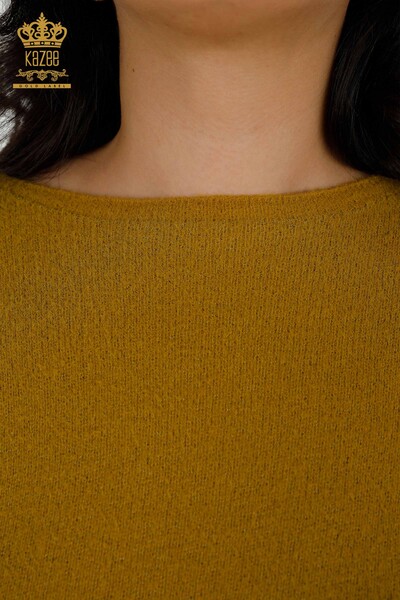 Wholesale Women's Knitwear Sweater - Angora - Mustard - 30293 | KAZEE - Thumbnail