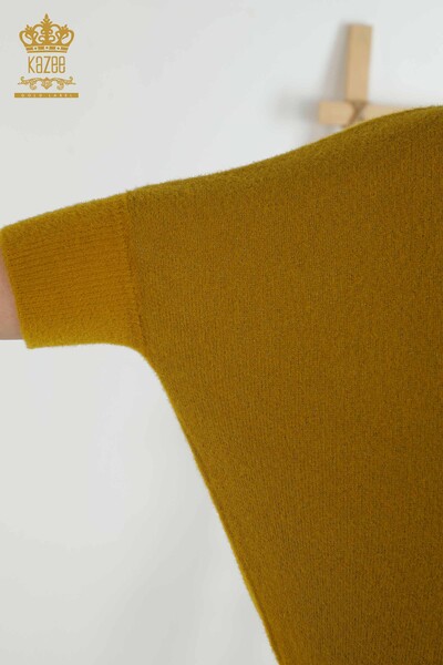 Wholesale Women's Knitwear Sweater - Angora - Mustard - 30293 | KAZEE - Thumbnail